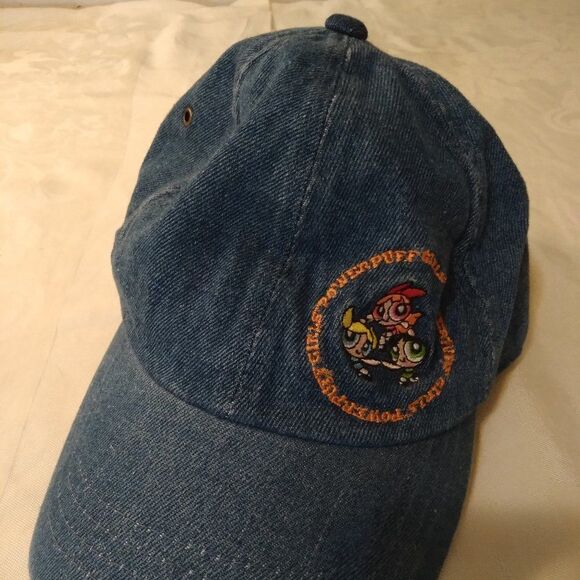 Vintage Power Puff Girls Denim Strap Back Hat - Picture 1 of 10